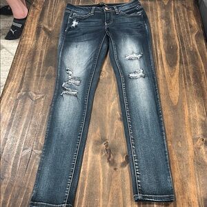 Distressed Blue Jeans